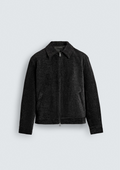 Textured Zip-Up Jacket - Black
