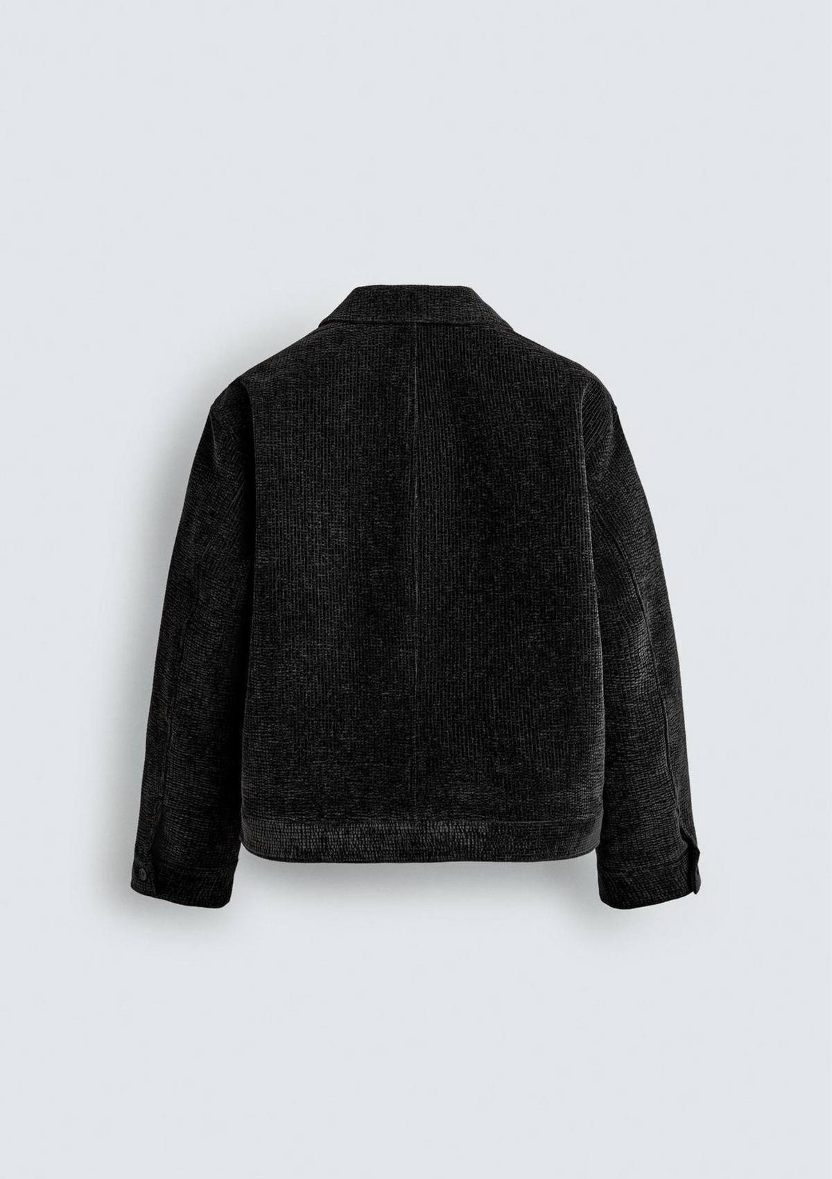 Textured Zip-Up Jacket - Black